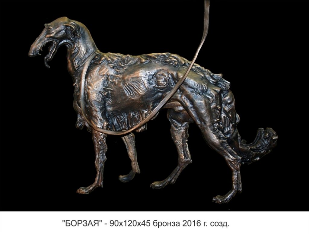 скульптура собаки в бронзе